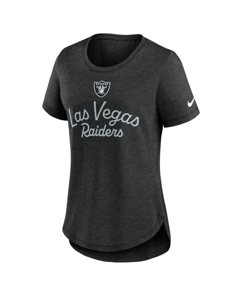 Women's Black Las Vegas Raiders Script Tri-Blend T-Shirt