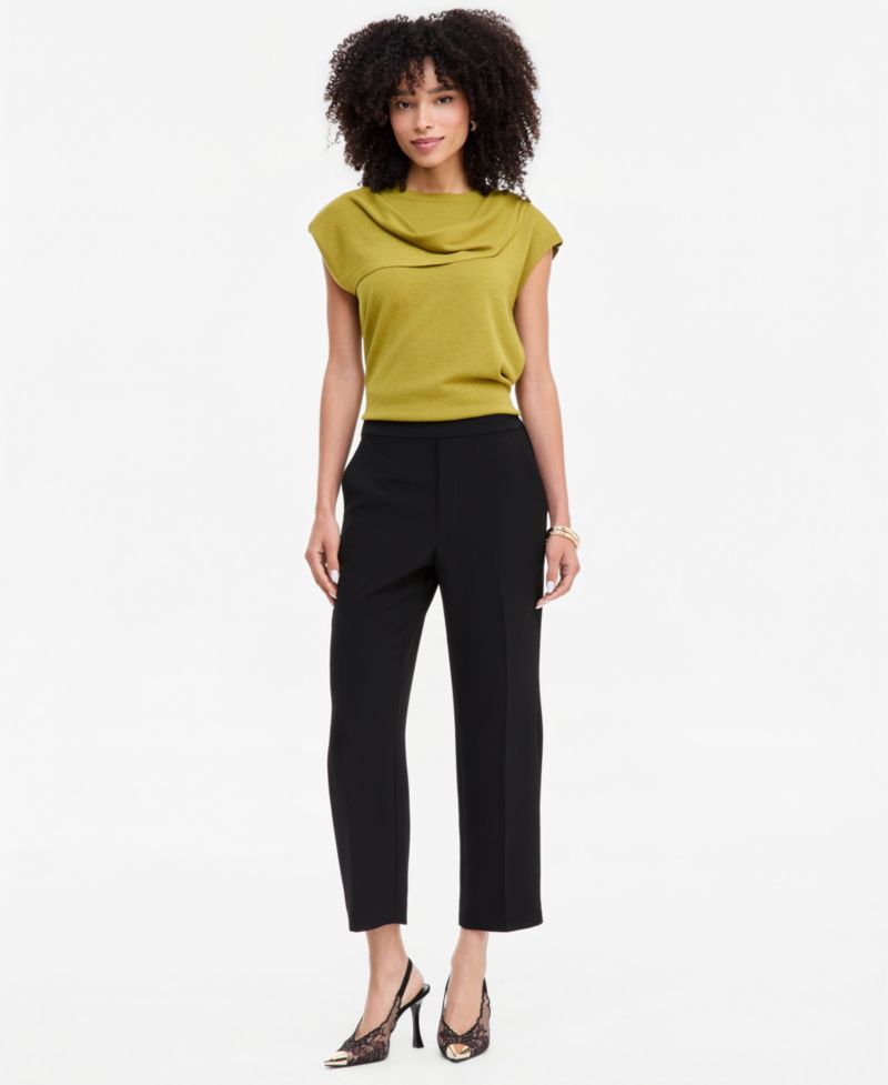 Women's Pull-On Cropped Elastic-Waist Pants