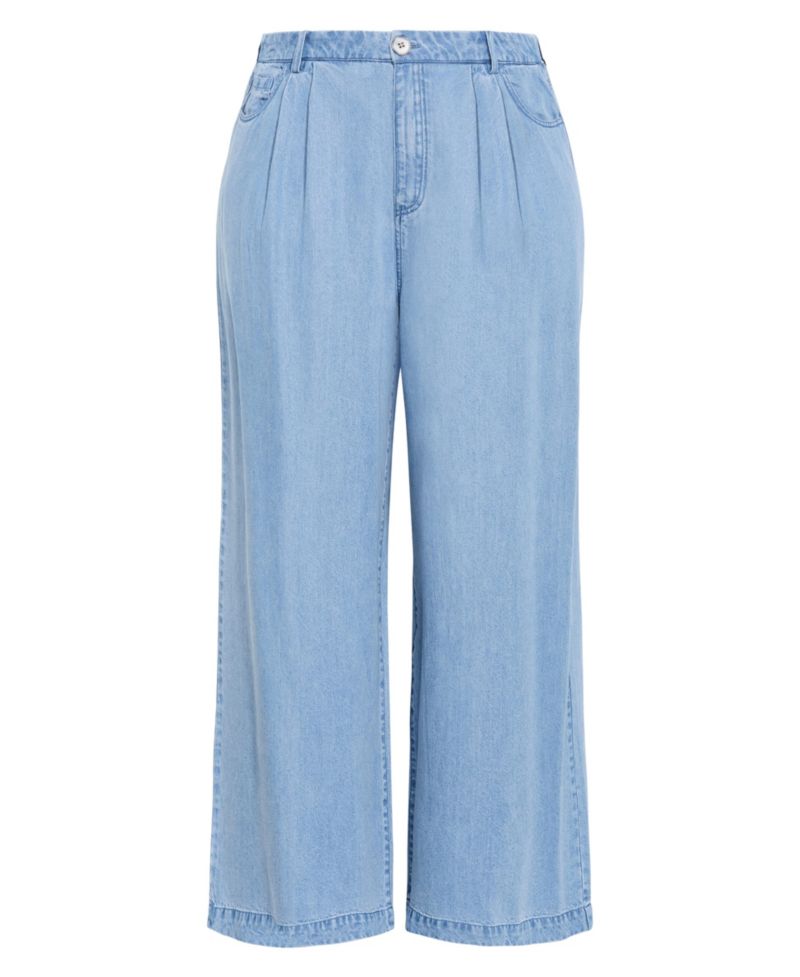 Plus Size Evani Soft Denim Wide Leg Pant