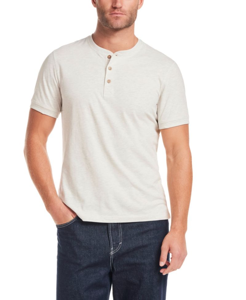 Men's Short-Sleeve Melange Henley Shirt
