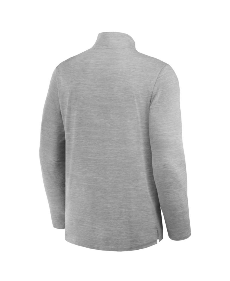 Men's Heather Gray Pittsburgh Steelers Clutch Quarter-Zip Pullover Sweatshirt