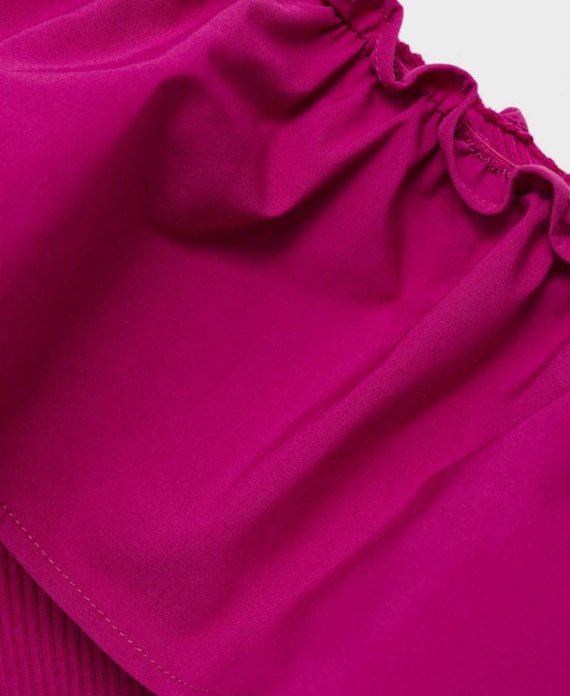Women's Combined Knit Fabric Asymmetric Top