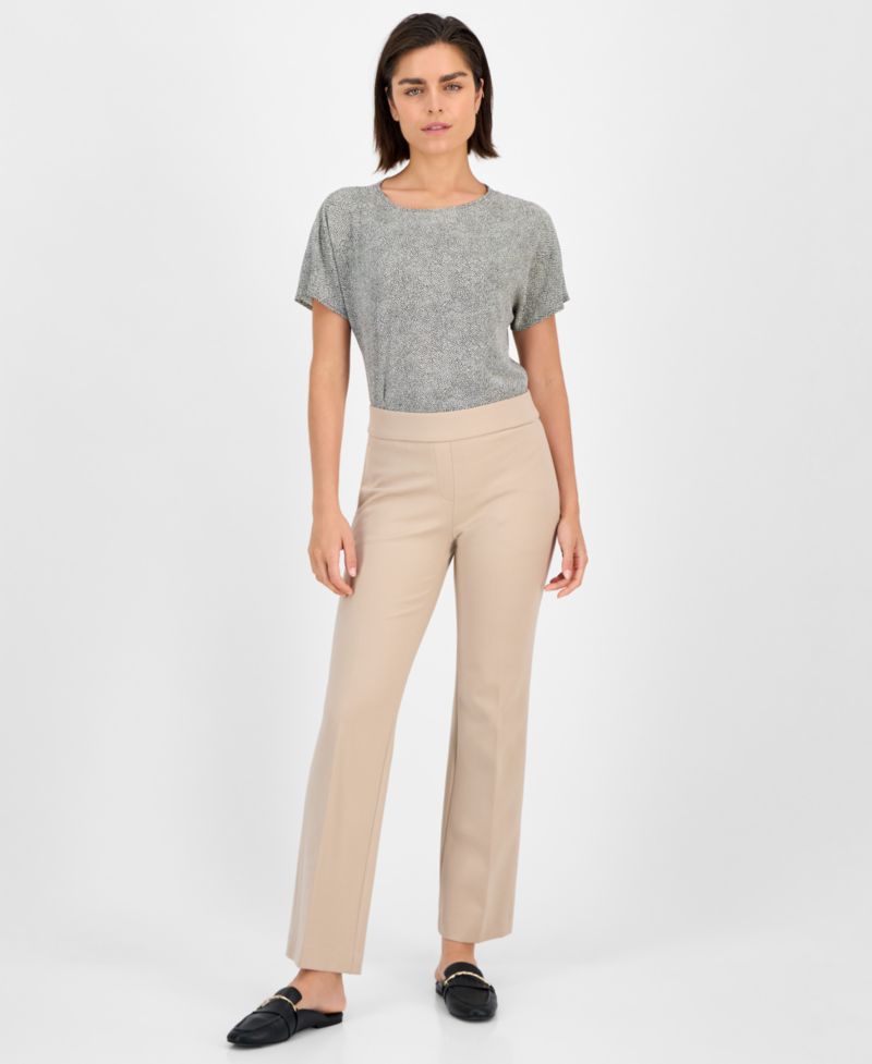 Petite Grace Pull-On Slash-Pocket Trousers