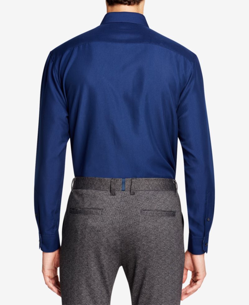 Men's Slim-Fit Non-Iron Performance Solid Dress Shirt