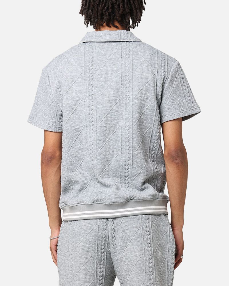 Men's Danny Knit Polo Shirt- Grey, M