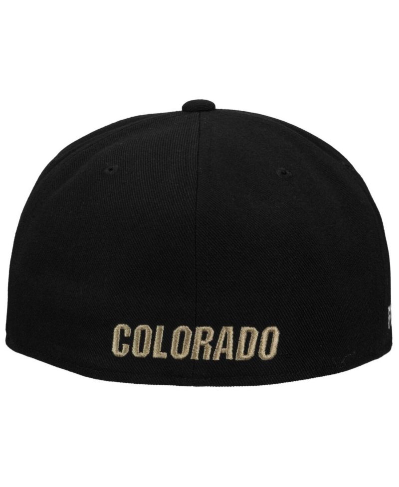 Men's Black Colorado Buffaloes Prime Pro Flat Brim Fitted Hat
