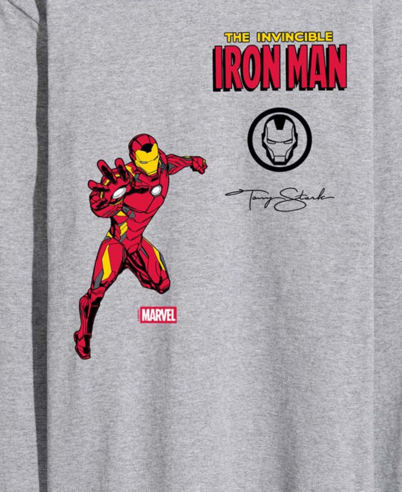 Men's Iron Man Invincible Long-Sleeve Graphic T-Shirt