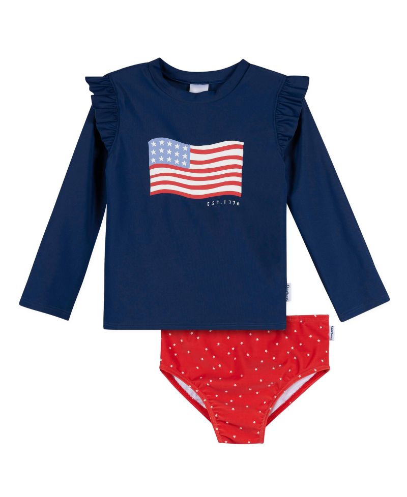Toddler Girls 2-Piece Rashguard and Bottoms, Pink Pineapple, 5T