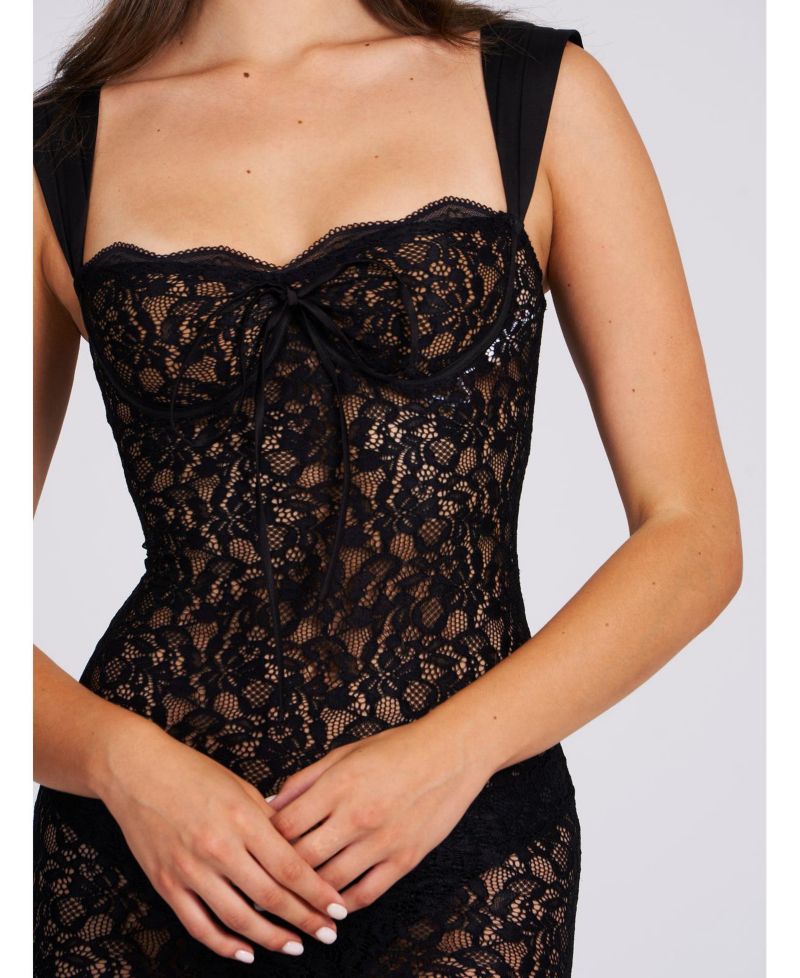 Women's Veronica Black Lace Maxi Dress