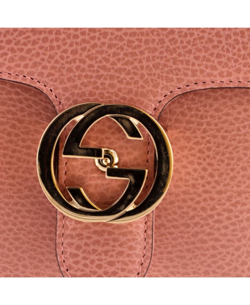 Medium Interlocking Top Handle Bag Leather