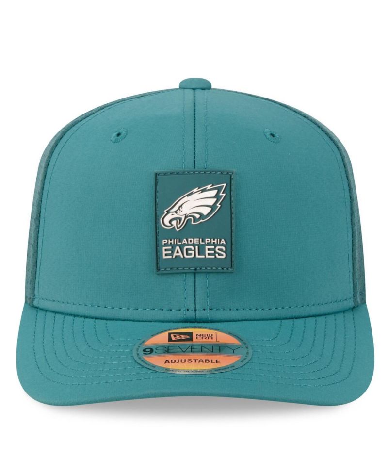 Men's Green Philadelphia Eagles 2025 Sideline 9SEVENTY Trucker Adjustable Hat