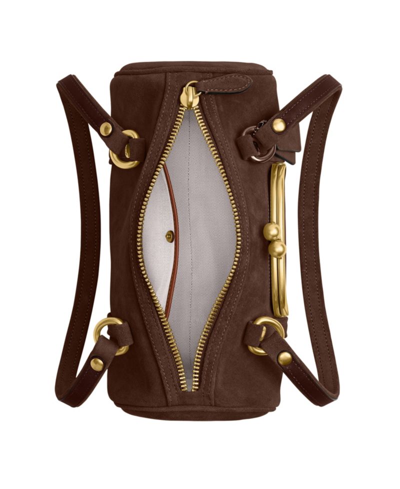 Originals Kisslock Small Suede Barrel Bag 28