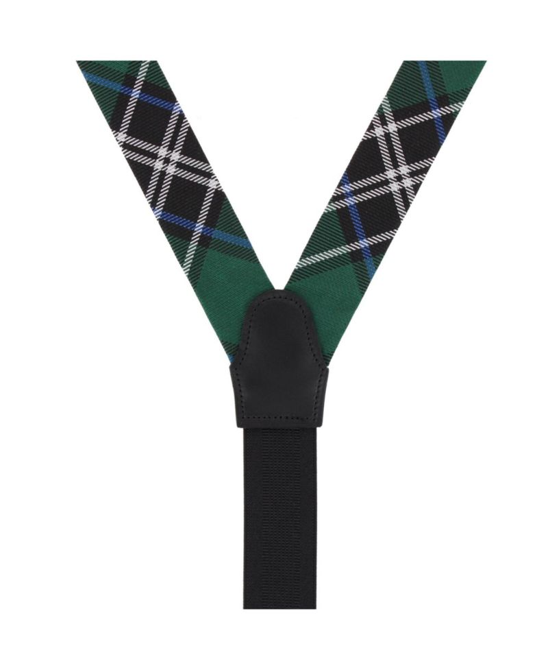 Jarlath Tartan Plaid Wool-Blend Button-End Suspenders