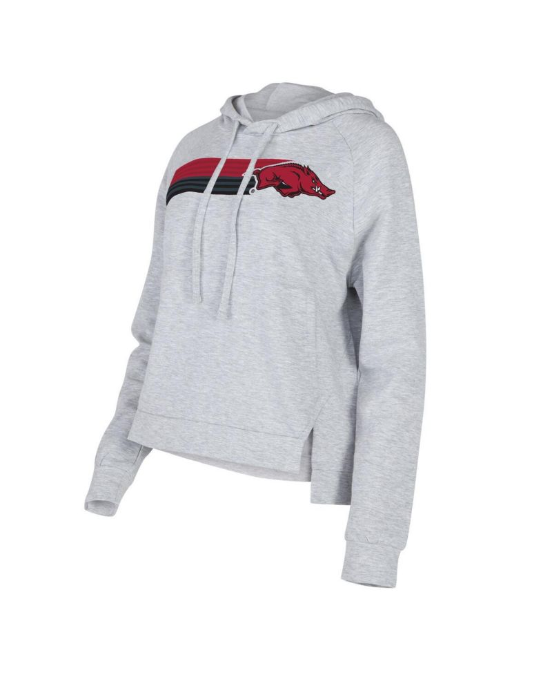 Women's Gray Arkansas Razorbacks Cedar Tri-Blend Raglan Pullover Hoodie