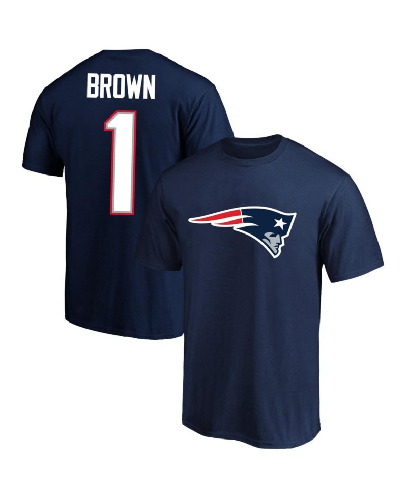 Men's A.J. Brown Navy New England Patriots Big & Tall Name & Number T-Shirt