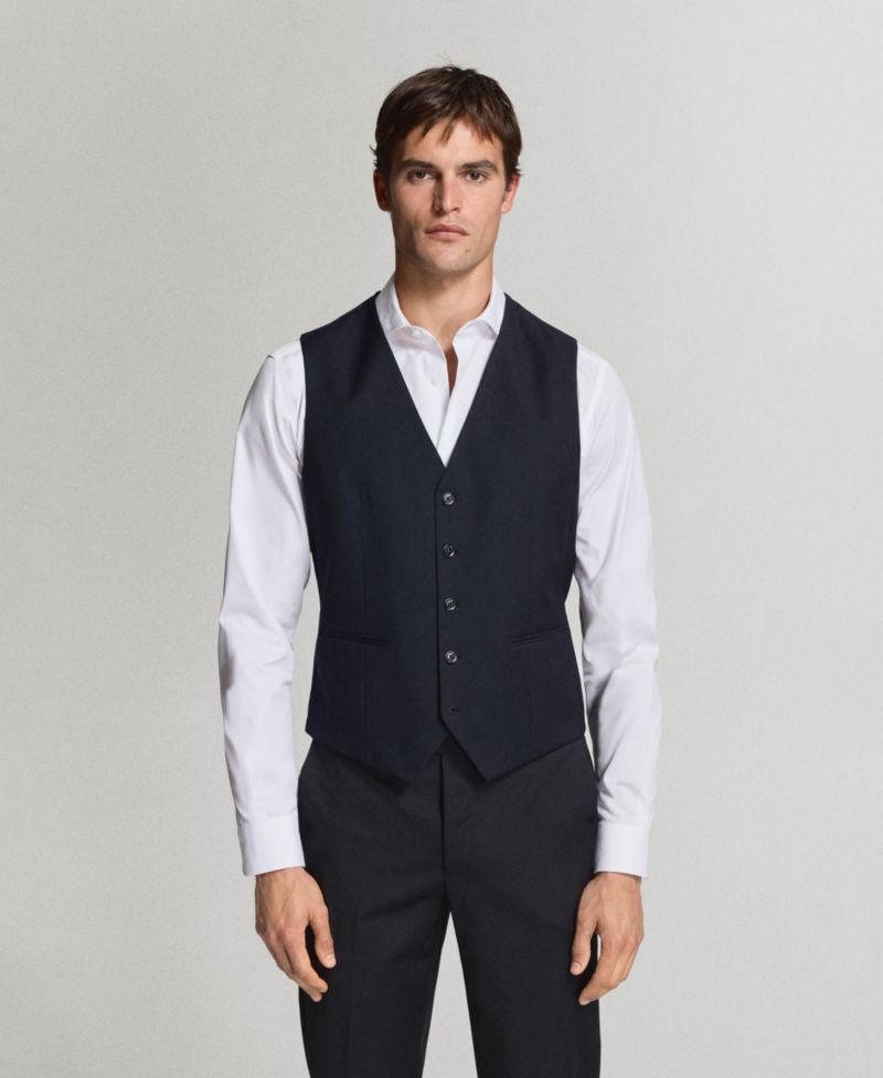 Men's Milan Slim-Fit V-Neck Suit Vest