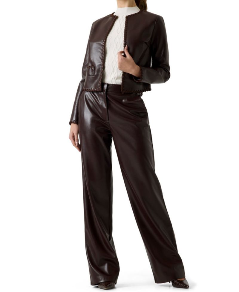 Women's Zanita High-Waisted Wide-Leg Faux Leather Pants