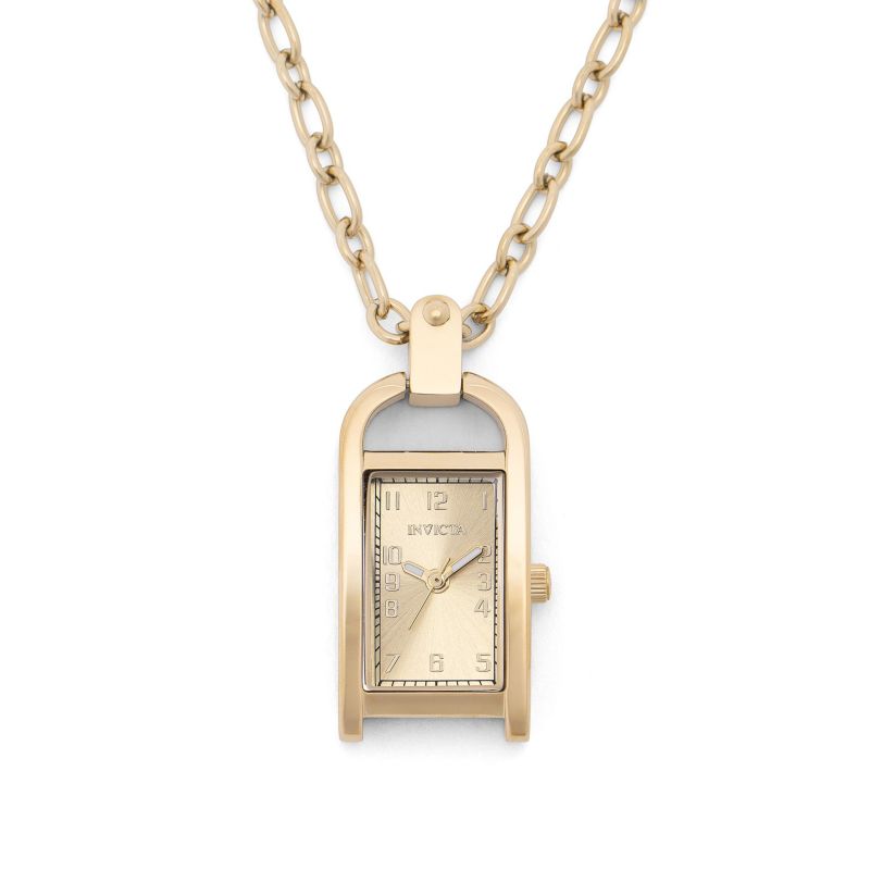 Women's 49935 Mini Quartz PC11 Brass Dial Necklace Watch
