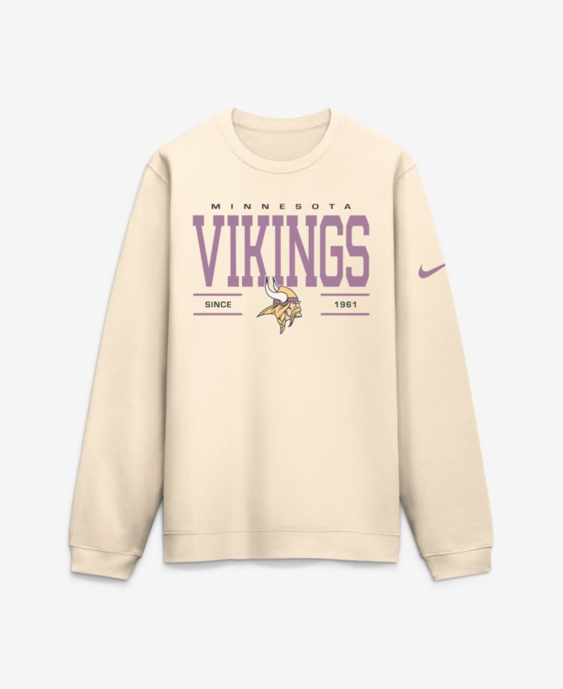Men's Minnesota Vikings Club Crewneck Brushed-back Fleece Sweatshirt