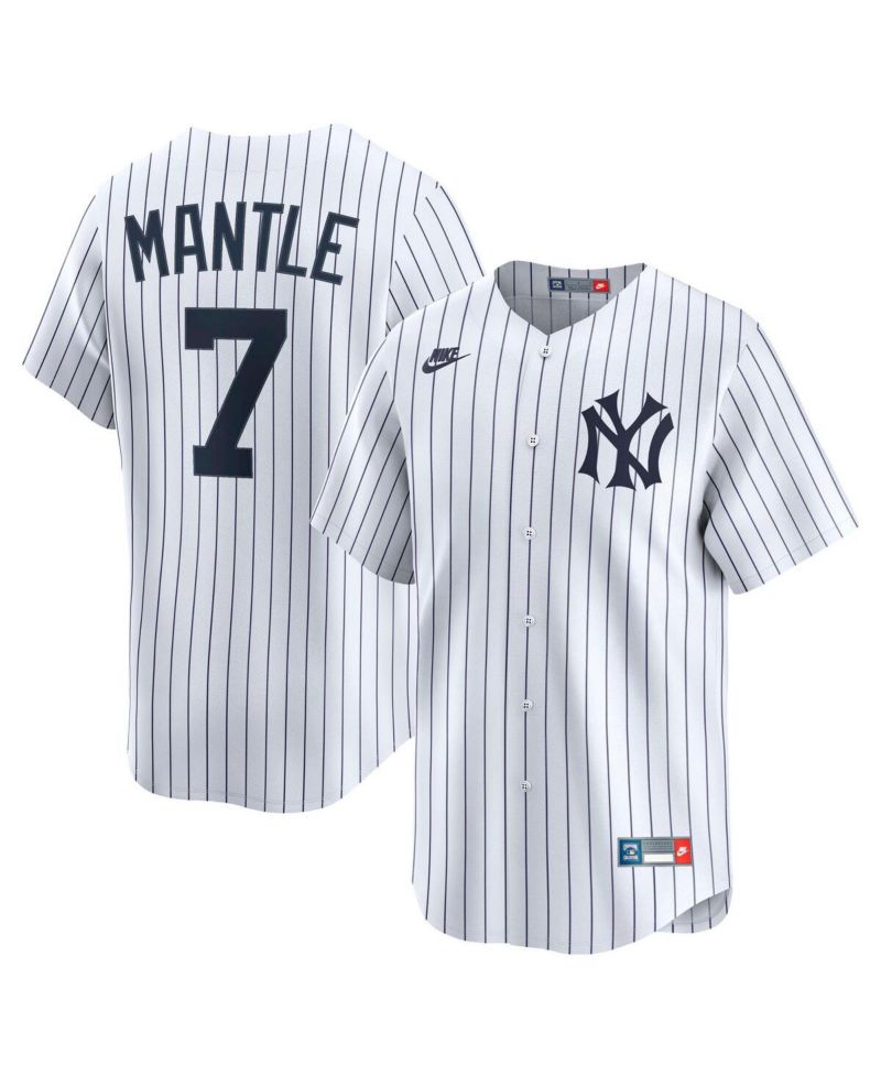 Men's Mickey Mantle White New York Yankees Throwback Cooperstown Collection Limited Jersey