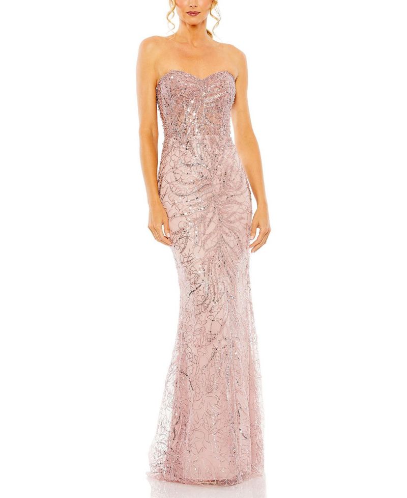 Women's Strapless Embellished Gown
