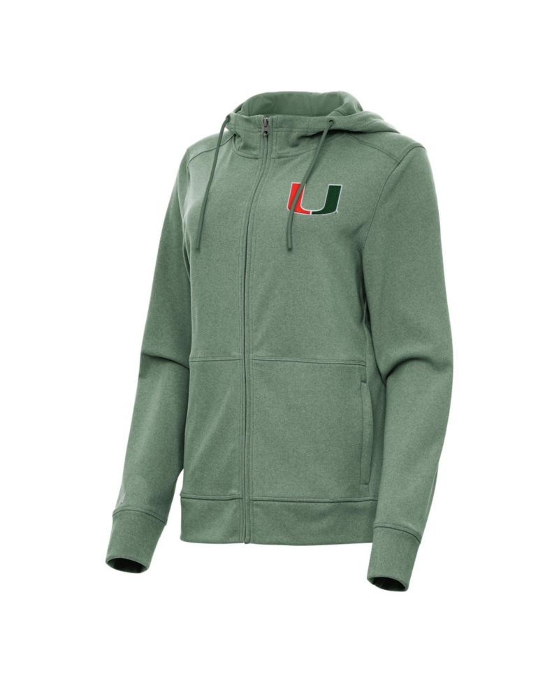 Women's Green Miami Hurricanes Seeker Full-Zip Hoodie