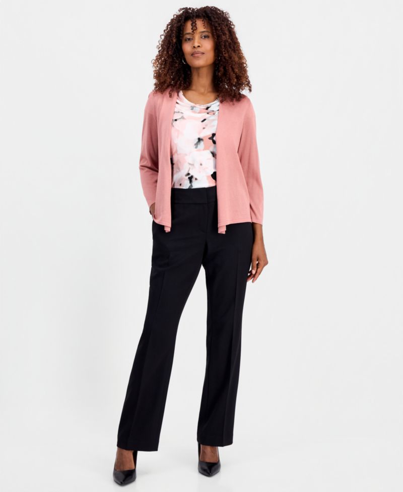 Petite Blurred Floral Cowlneck Top