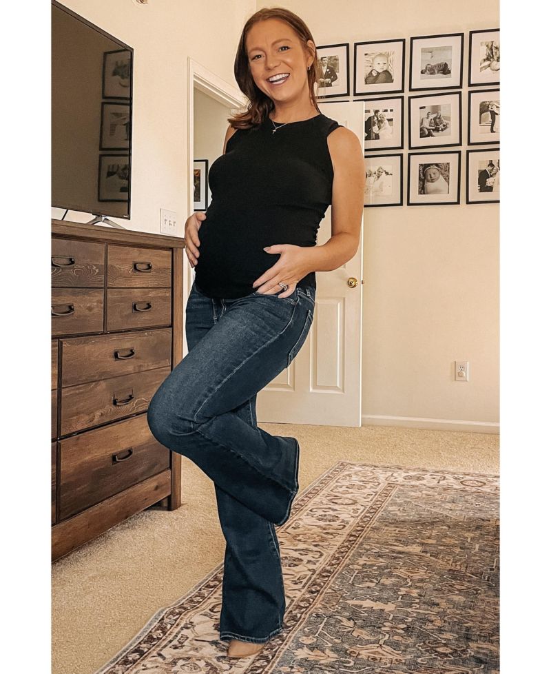 Women's Navy Blue Flare Leg Jeans