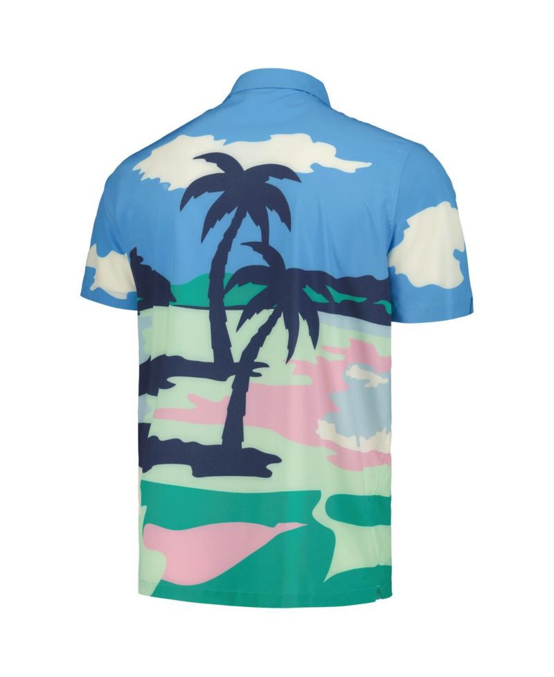 x PTC Men's Blue WM Phoenix Open Print MATTR Button-Up Shirt