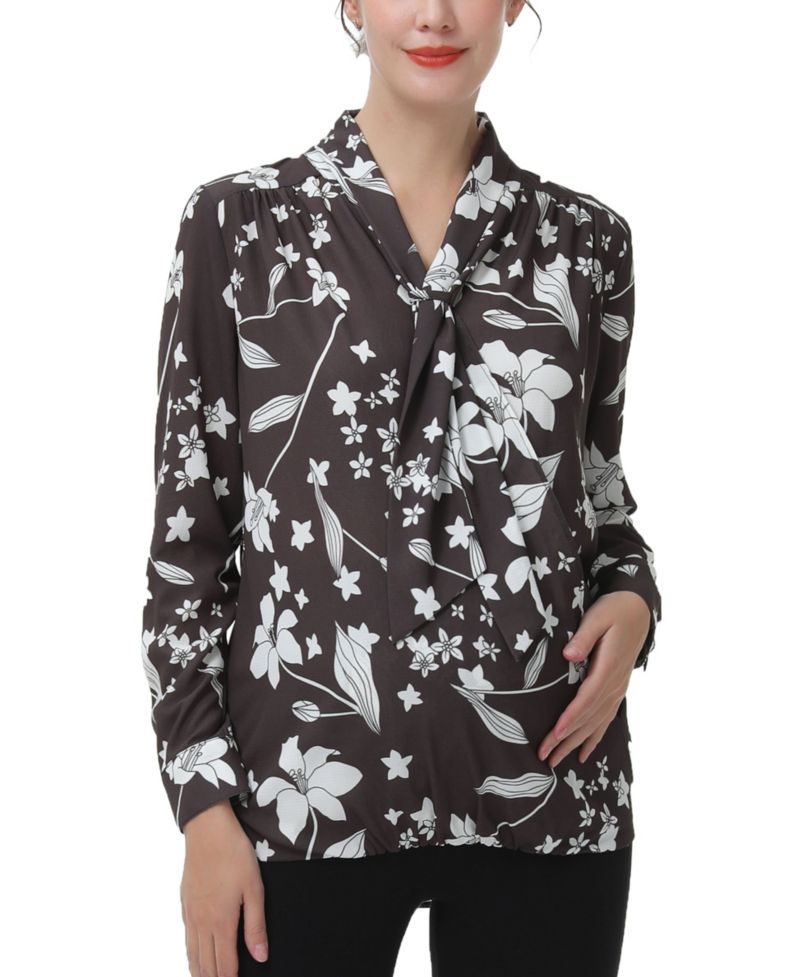 Women's Tie Neck Nursing Blouse