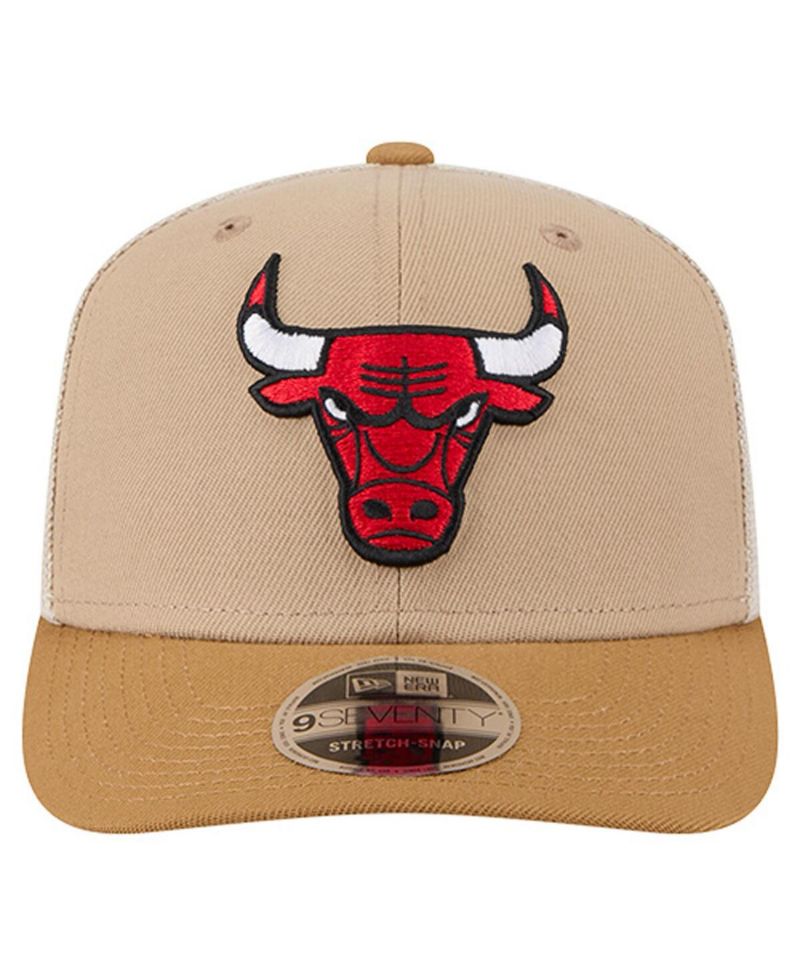Men's Tan/Light Brown Chicago Bulls Two-Tone 9SEVENTY Adjustable Trucker Hat