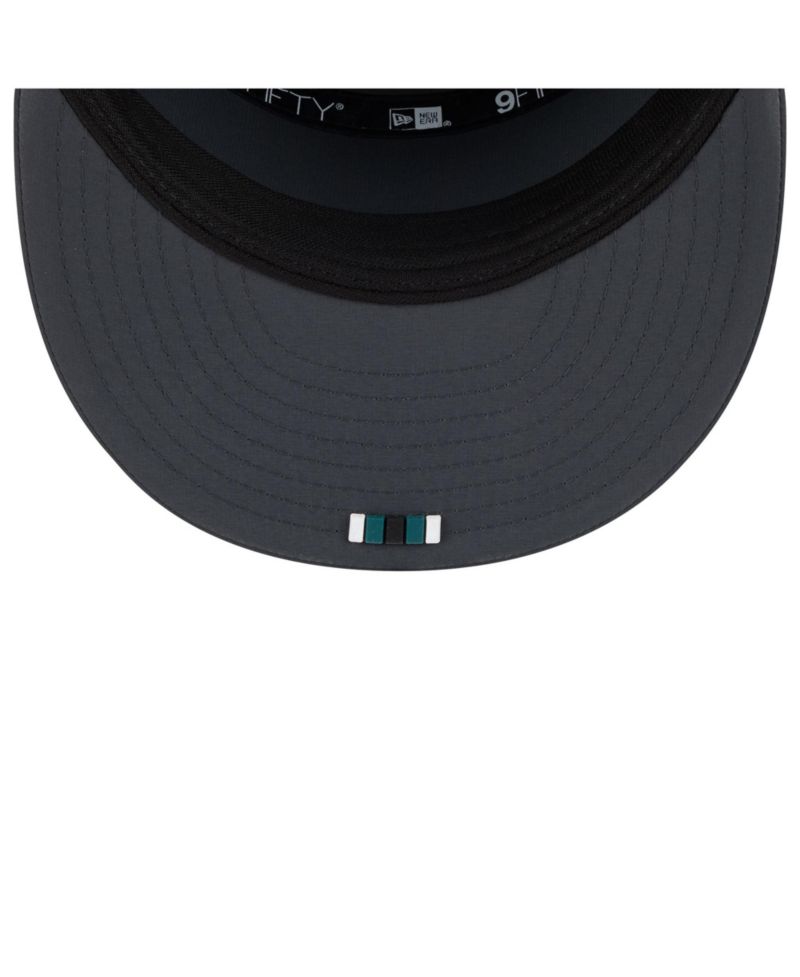Men's Charcoal Philadelphia Eagles 2025 Sideline Cold Weather Split Panel 9FIFTY Snapback Hat
