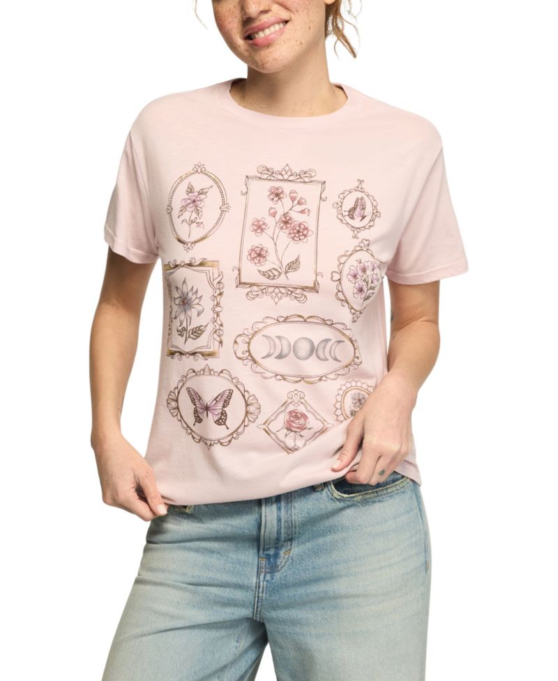 Women's Floral Frames Boyfriend T-Shirt