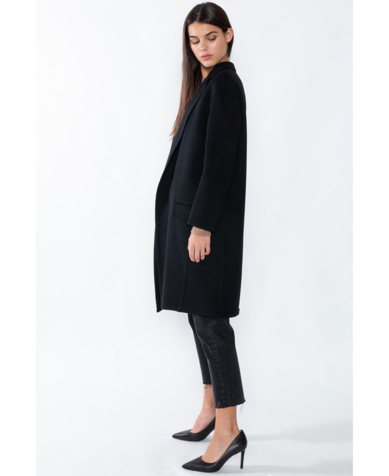 Women's Cashmere Wool Double-faced Lapel Overcoat