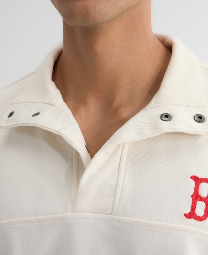 Men's Boston Red Sox Iconic Mock-Neck Relaxed-Fit Pullover