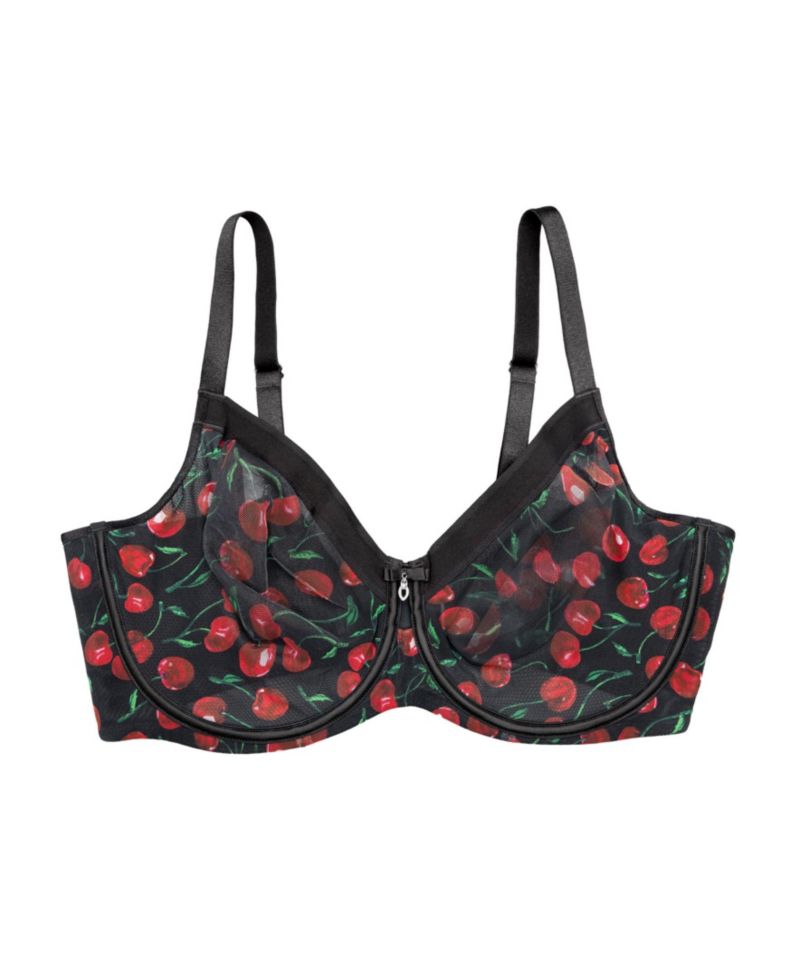 Women's Sheer Mesh Full Coverage Unlined Underwire Bra