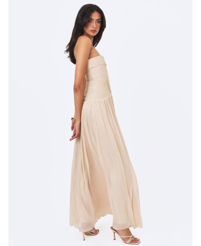 Women's Olivine Strapless Maxi Crystal Organza Dress