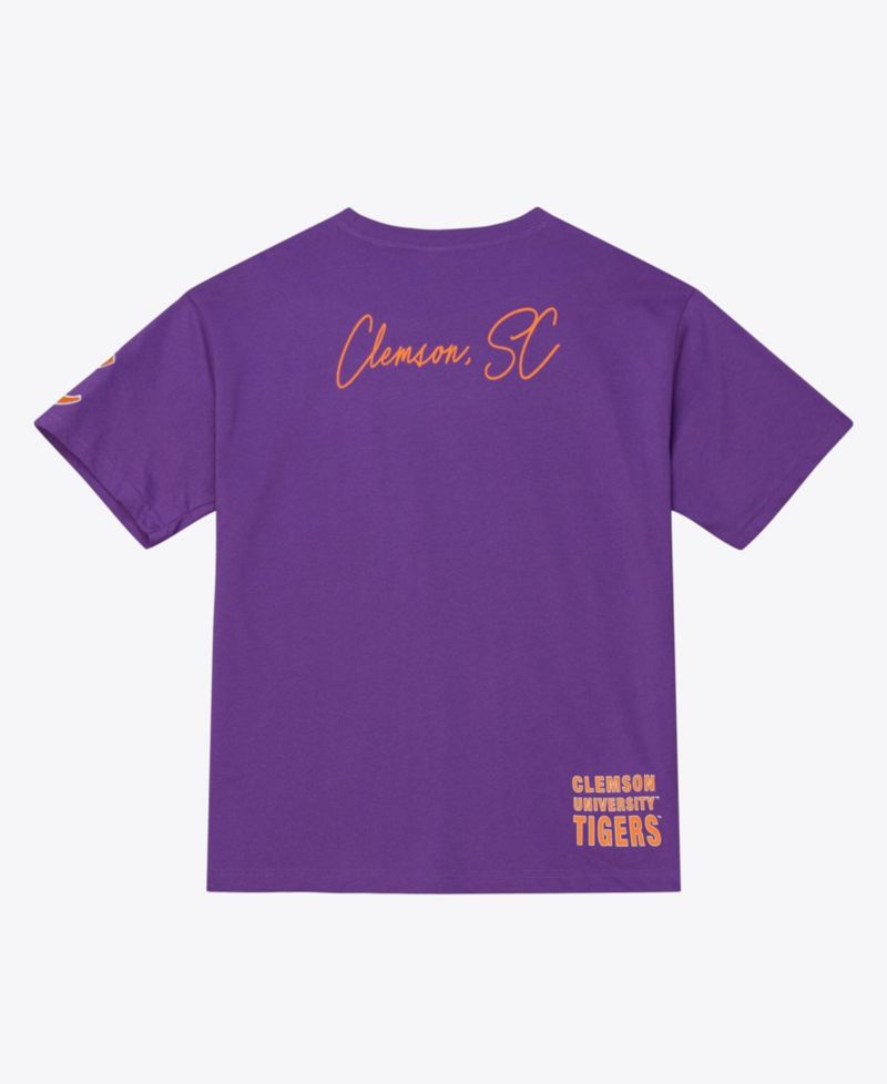 Men's Purple Clemson Tigers Double Clutch Premium T-Shirt
