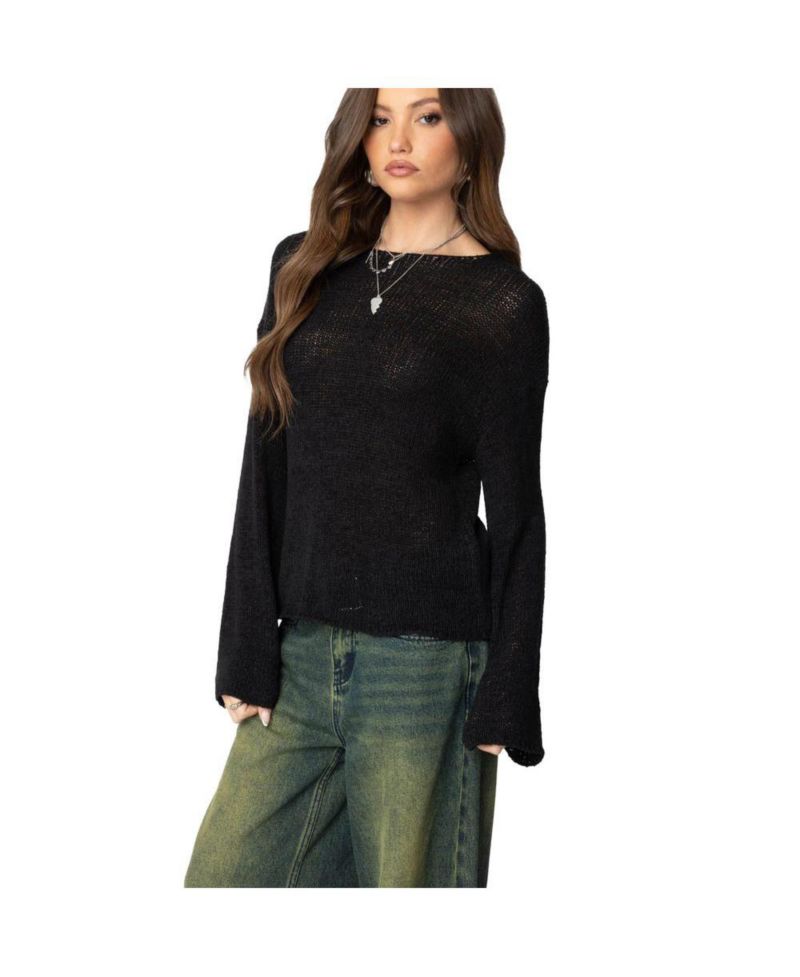 Women's Drop Shoulder Light Knit Sweater