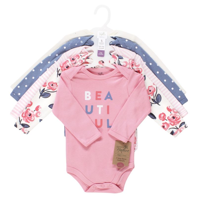 Baby Girls Soft Natural Cotton Long-Sleeve One-Piece Essentials