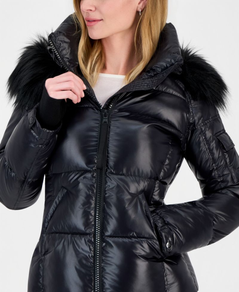 Women's Allie Faux-Fur-Trim Hooded Puffer Coat