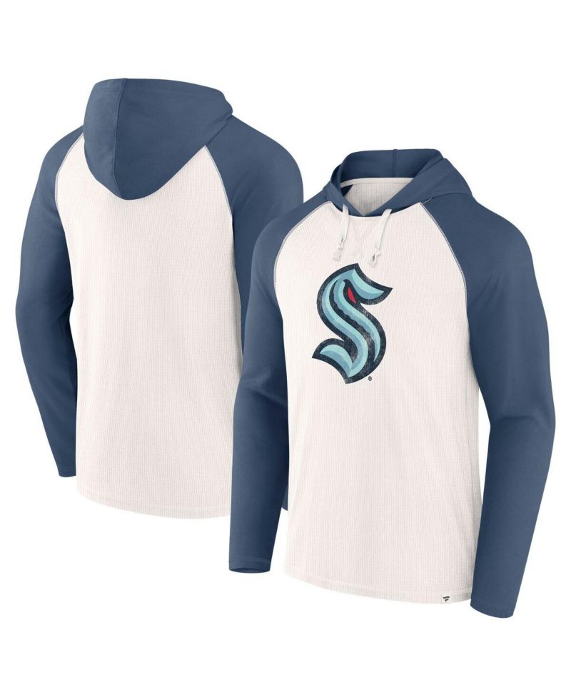 Men's White Seattle Kraken Vintage Winger Pullover Hoodie
