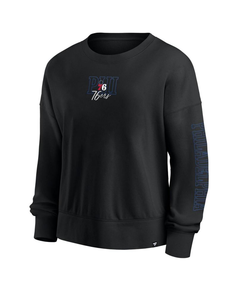 Black Philadelphia 76ers Oversized Game Day Pullover Sweatshirt