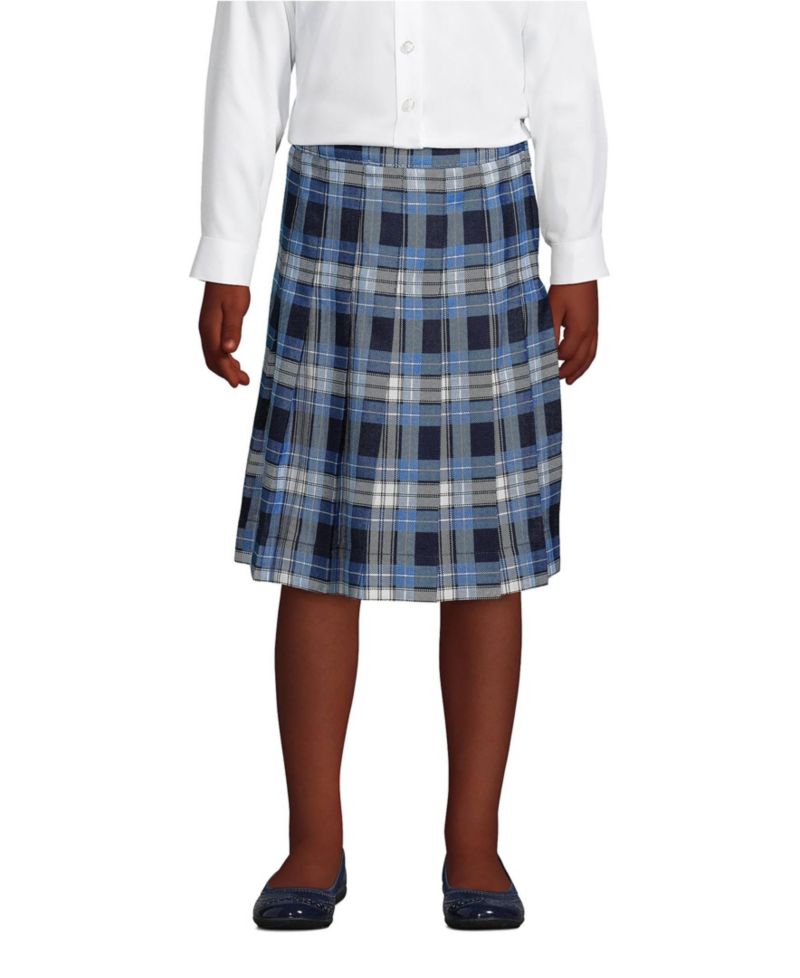 Big Girls Plaid Pleated Skirt Below the Knee