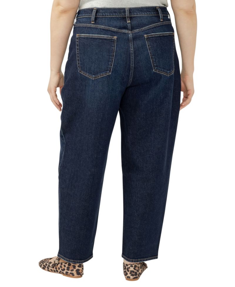 Plus Size High Rise Barrel Leg Jeans
