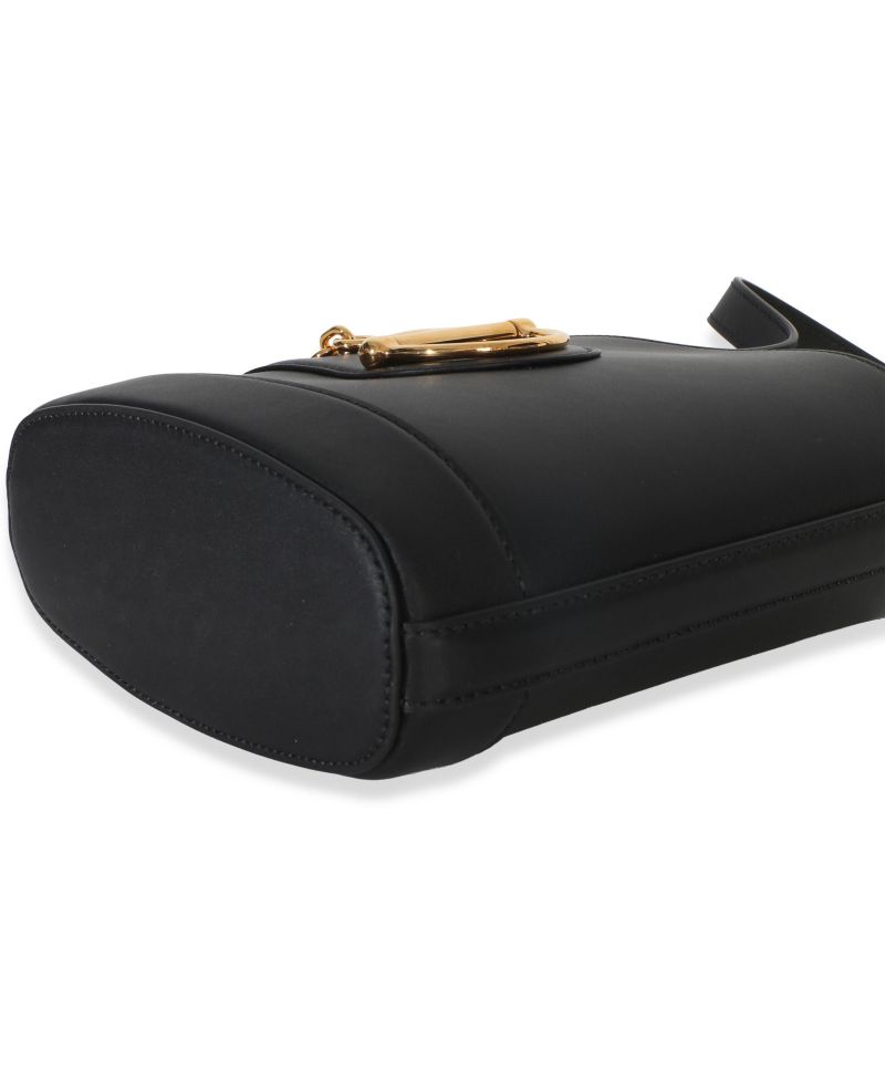 Black Smooth Calfskin Hasler Horsebit 73 Small Bucket Bag