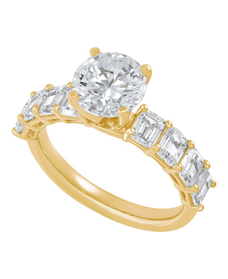 IGI Certified Lab Grown Diamond Ring (4 ct. t.w.) in 14k White or Yellow Gold