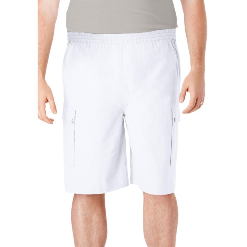 Men's Full Elastic Waist Gauze Cargo Shorts
