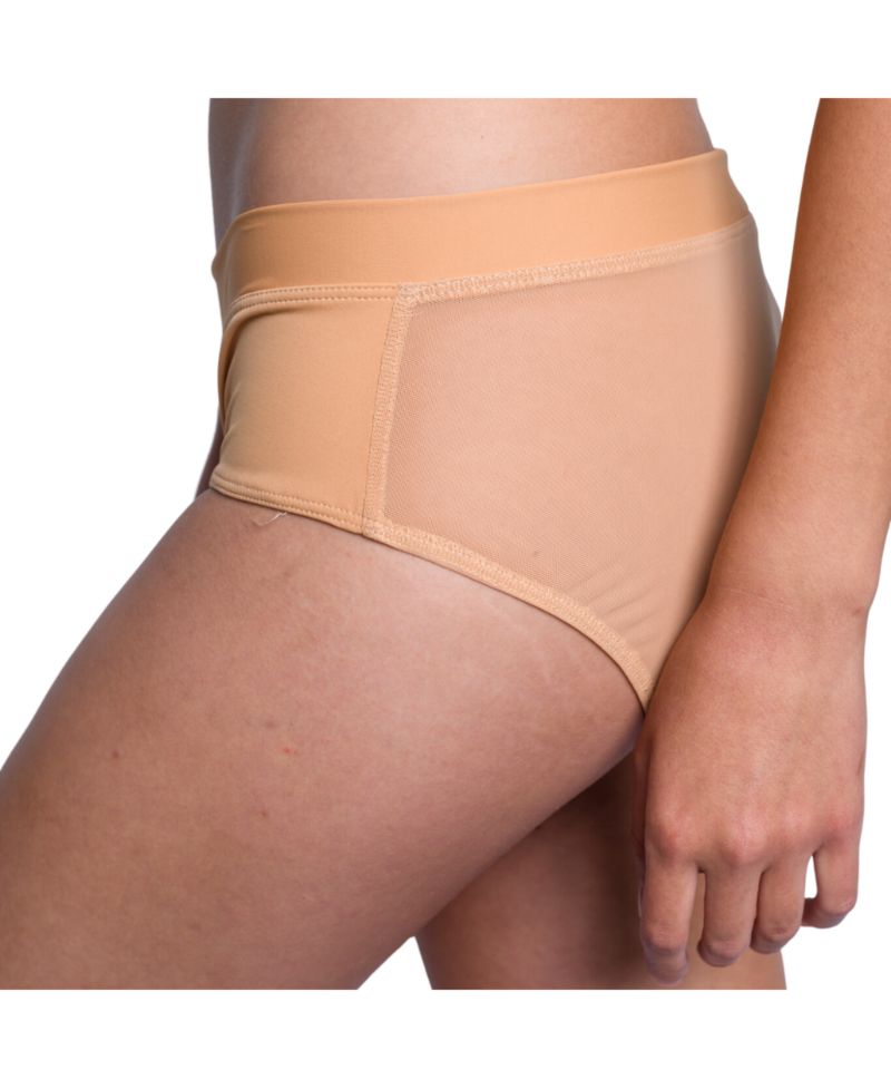 Women's Nude Shade Mesh Hipster Bikini Panty