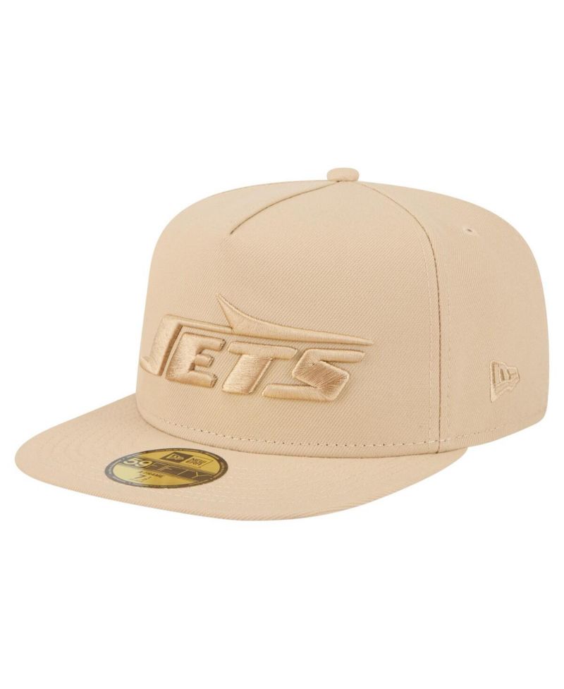 Men's Beige New York Jets Color Pack A-Frame 59FIFTY Fitted Hat